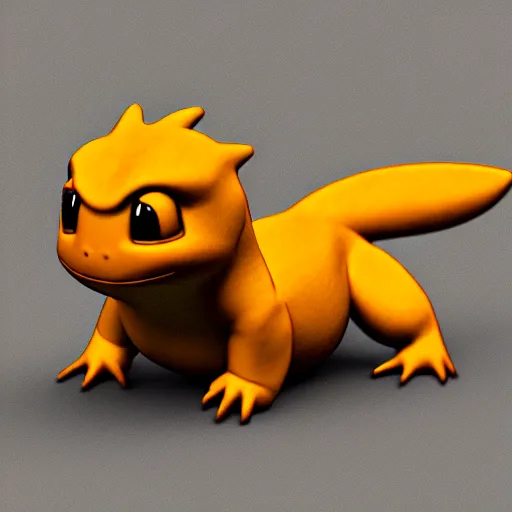 Image similar to charmander, 3 d model, 4 k, highly detailed