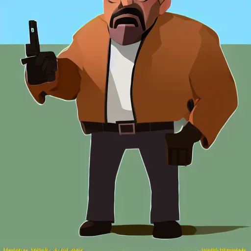 Prompt: Heavy from Team Fortress 2 as Walter White from Breaking Bad