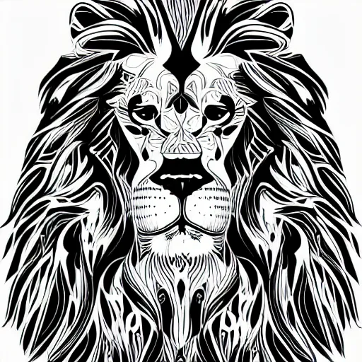 Image similar to full body portrait Lion htly, Anthropomorphic, highly detailed, colorful, illustration, smooth and clean vector curves, no jagged lines, vector art, smooth