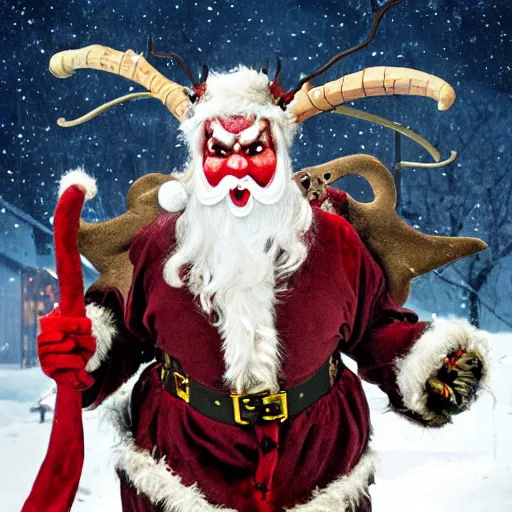 Image similar to santa krampus hybrid