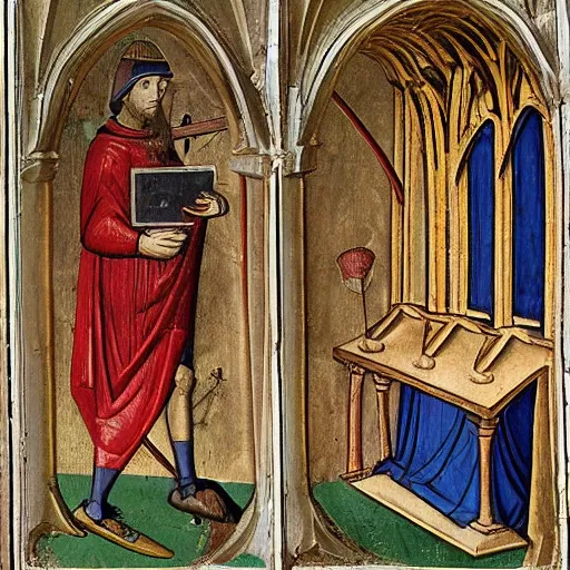 Prompt: medieval painting of the wifi not working