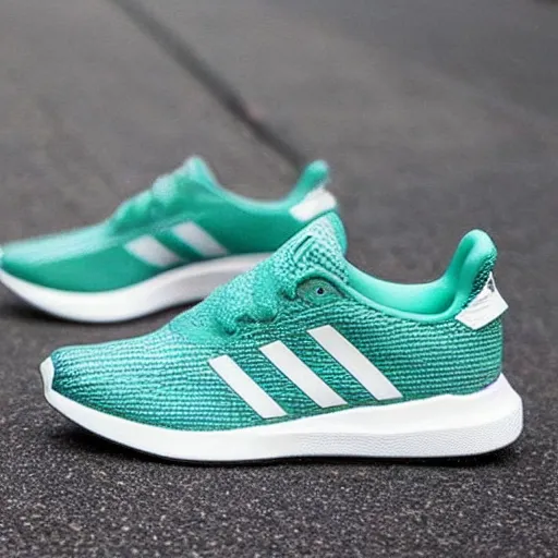 Image similar to futuristic adidas shoes to run very fast screaming out loud