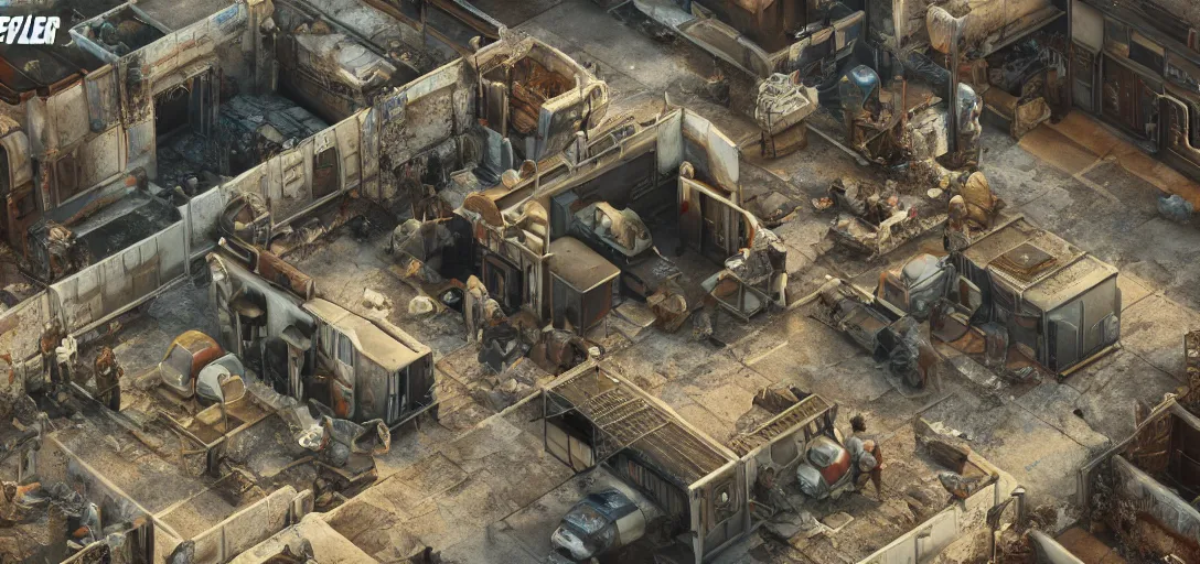 Image similar to Isometric 3d octane render of Fallout 4