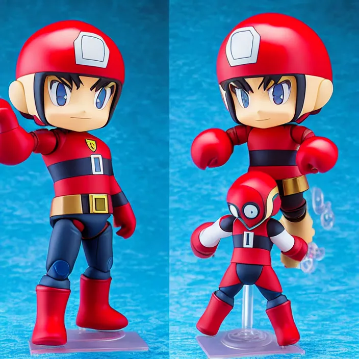 Image similar to protoman from megaman, an anime nendoroid of protoman, figurine, detailed product photo