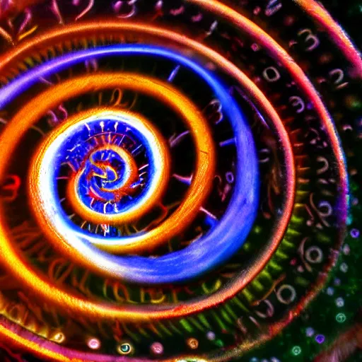 Image similar to psychedelic, spiral clock, black hole