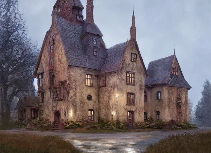 Prompt: the witch castle, digital art, concept art, by stefan koidl