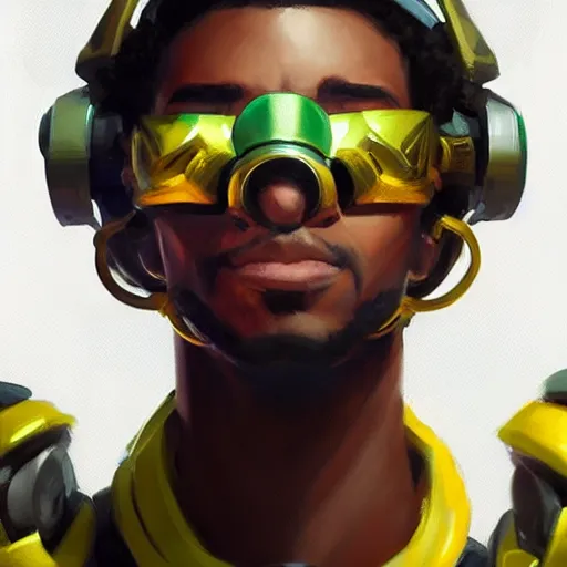 Image similar to very detailed masterpiece painting of lucio from overwatch, portrait, artstation, concept art by greg rutkowski