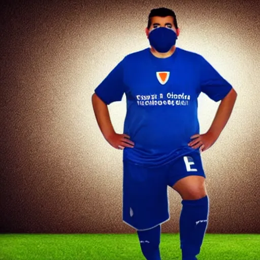 Image similar to overweight kurdish soccer player with face mask