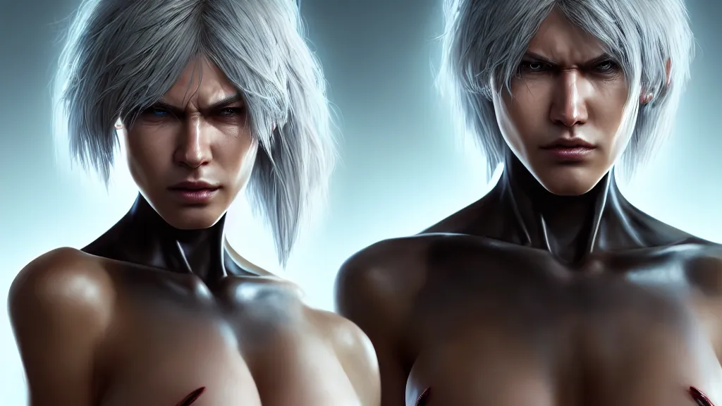 Image similar to portrait, single, raiden from metal gear, bikini, body and torso, pixar and disney animation, sharp, rendered in unreal engine 5, highly detailed, digital painting, concept art, smooth, sharp focus, wallpaper, splash art, dramatic lighting, art by artgerm and greg rutkowski and bo chen and jin xiaodi