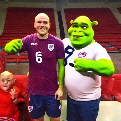 Image similar to shrek! from norffc, bazza shrek, meat pies sausage rolls, come on ingerlund