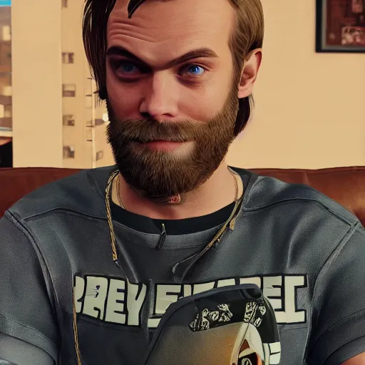 Prompt: Pewdiepie as a Grand Theft Auto character, Hyperrealistic, highly detailed, ornate and intricate, sharp, 8k, rendered in Unreal Engine 5