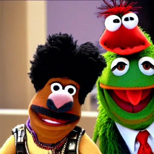 Prompt: will smith & chris rock as muppets