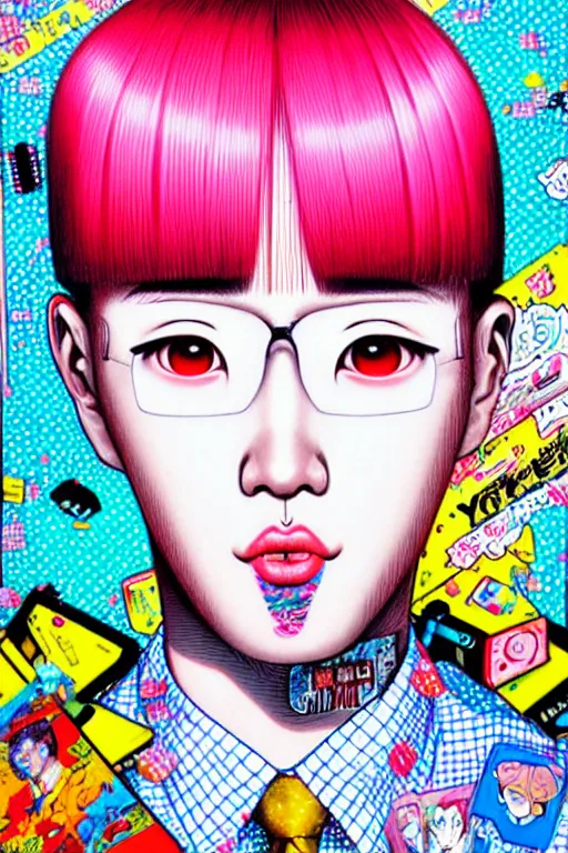 Image similar to max headrom, style of yoshii chie and hikari shimoda highly detailed