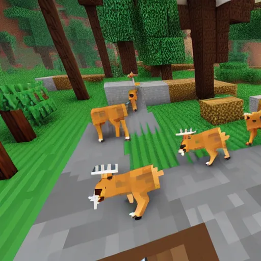 Image similar to a minecraft kangaroo mob