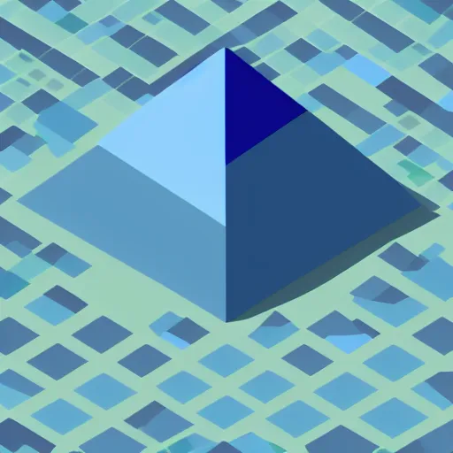 Prompt: isometric view of a mountain with blue gems as resources, svg