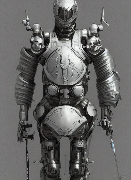 Image similar to portrait of a futuristic silver armored knight cyborg with mechanical very detailed space suit, modern fine art, fractal, intricate, elegant, highly detailed, digital photography, subsurface scattering, by jheronimus bosch and greg rutkowski,