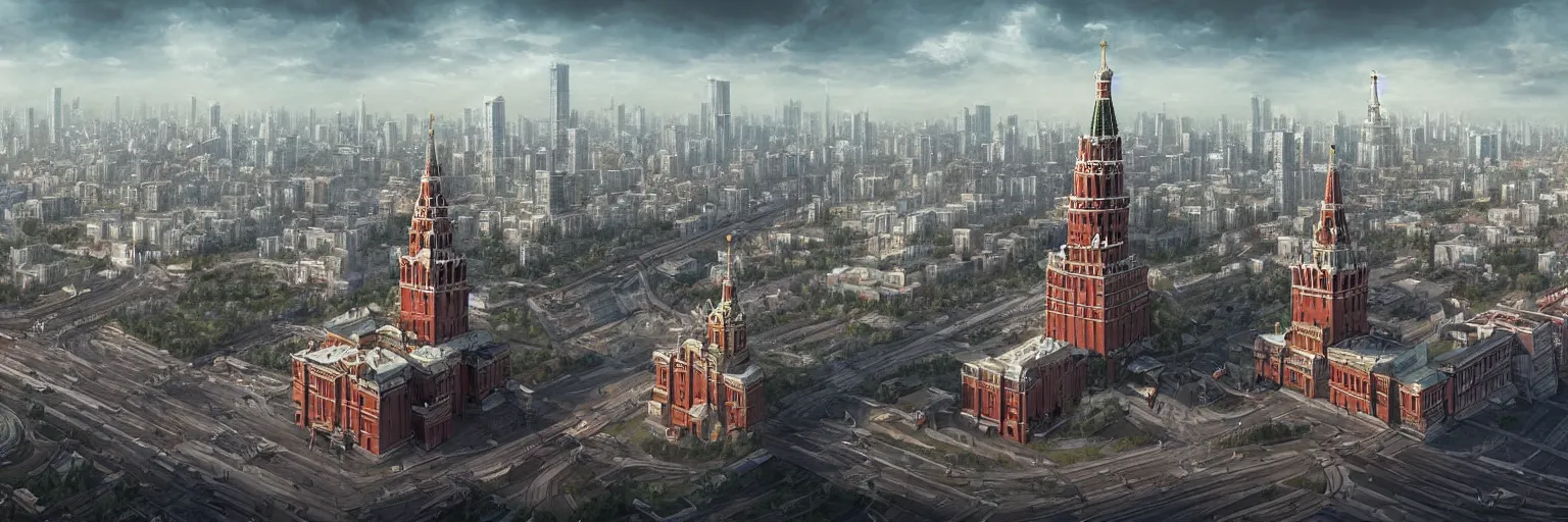 Image similar to a beautiful highly detailed matte painting of a Moscow city, by Jose Daniel Cabrera Pena and Leonid Kozienko concept art by Tooth Wuan