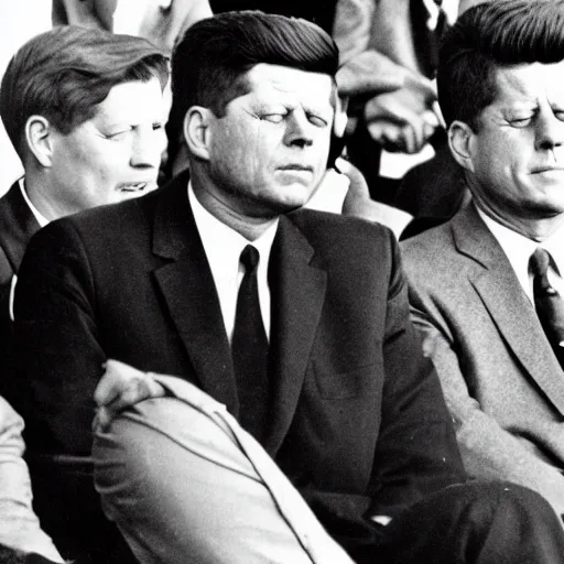 Image similar to b / w photo, nikita kruschev next to bald john f kennedy