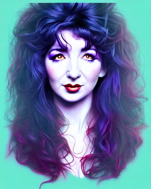 Prompt: richly detailed color illustration kate bush illustrated by artgerm and mina petrovic and timothy kong and marina federovna. 3 d shadowing