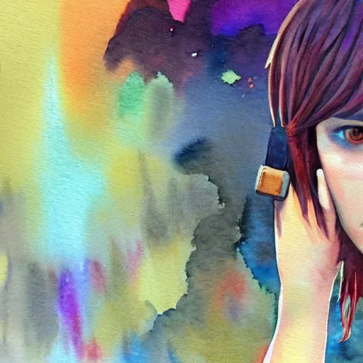 Image similar to the video game life is strange, watercolour