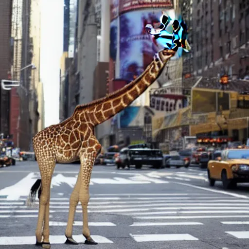 Prompt: A giraffe in New York City