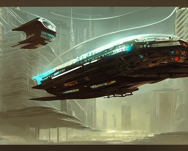 Image similar to cyberpunk zeppelin, scifi concept art