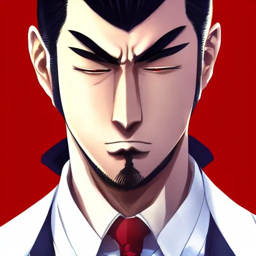 portrait of kazuma kiryu, anime fantasy illustration, Stable Diffusion