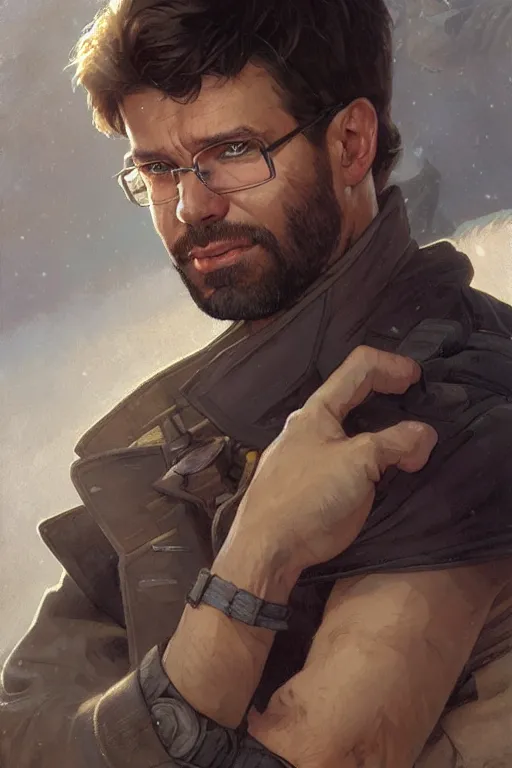 Prompt: Kyle Katarn portrait by Stanley Artgerm Lau, greg rutkowski, thomas kindkade, alphonse mucha, loish, norman Rockwell