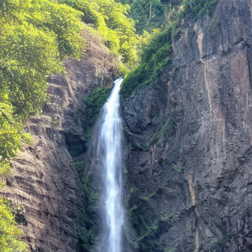 Image similar to waterfall on a cliff face