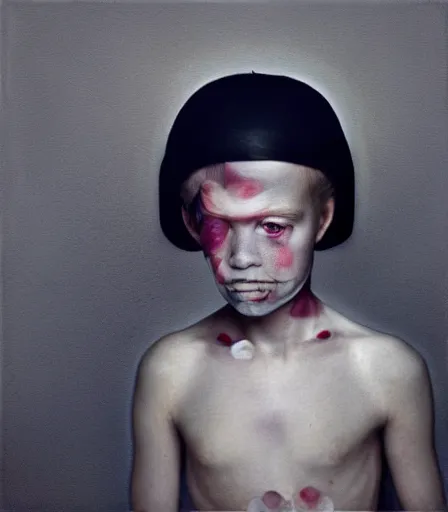 Image similar to a high quality, high detail, photorealistic portrait by kyle thompson and gottfried helnwein, intensly emotional