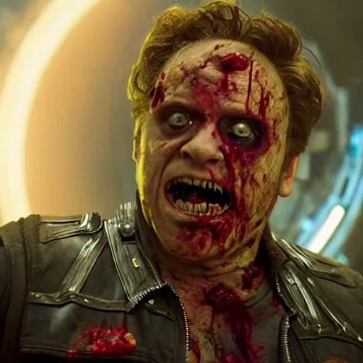 Image similar to film still of zombie danny devito as zombie starlord in guardians of the galaxy ( 2 0 1 4 )