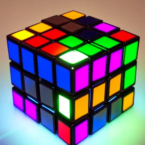 Prompt: A glowing Rubik's cube