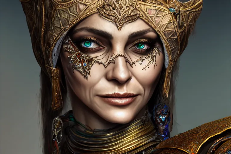 Image similar to a full portrait of a beautiful woman wearing, wearing extremely detailed attire, slim complexity, extremely detailed eyes, medievil, dnd, extremely detailed, high quality, trending on artstation, photo realistic