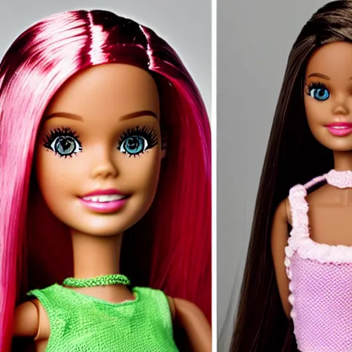 Prompt: a real young woman, whose photo inspired barbie doll