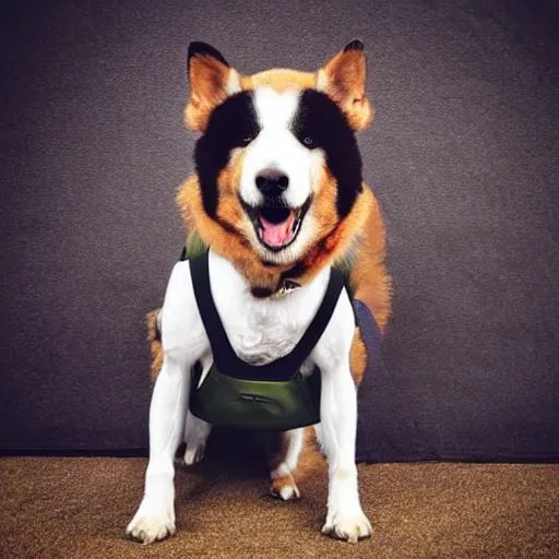 Image similar to Emotion support Cod in a animal vest, professional photo, instagram photo