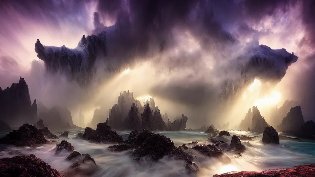 Prompt: amazing landscape photo of atlantis by marc adamus, beautiful dramatic lighting