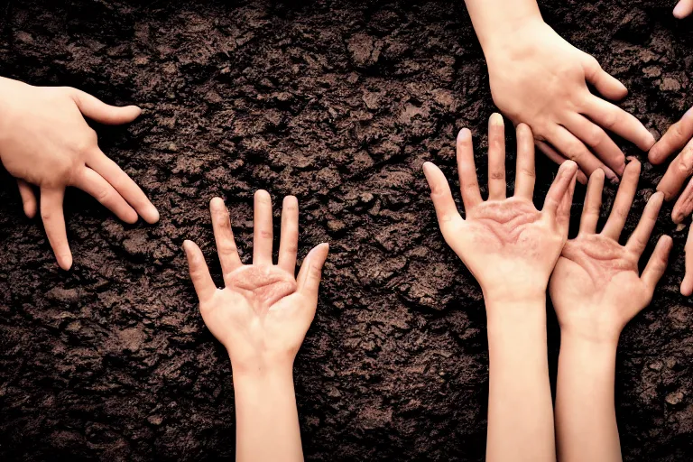 Image similar to photo of hands emerging from the ground at an apartment, japanese horror, eerie atmosphere, fear, mystery, dramatic, 8 k uhd