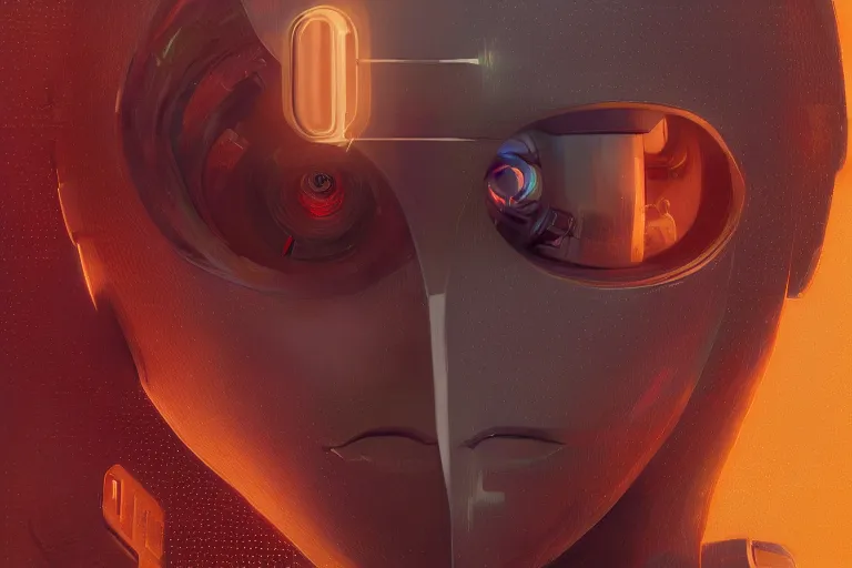 Image similar to highly detailed surreal vfx portrait of a robot android, ex machina, stephen bliss, unreal engine, greg rutkowski, loish, rhads, beeple, makoto shinkai and lois van baarle, ilya kuvshinov, rossdraws, tom bagshaw, global illumination, detailed and intricate environment