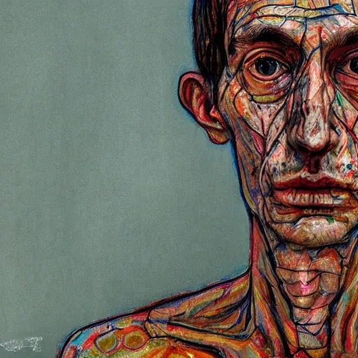Prompt: a close up portrait of a starved soviet prisoner with sad eyes, slightly scarred and pitted, hyperrealistic, beautiful, detailed portrait, intricate complexity, by conrad roset and jean dubuffet and daniel johnston and giacometti, muted pastel colors, wlop, 4 k, beautiful, cinematic dramatic atmosphere, very realistic, soft