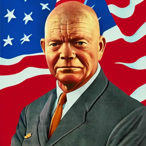 Image similar to official close up portrait of United States Dwight D. Eisenhower as an African American with dreadlock, digital art