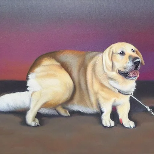 Prompt: a dog painting a dog