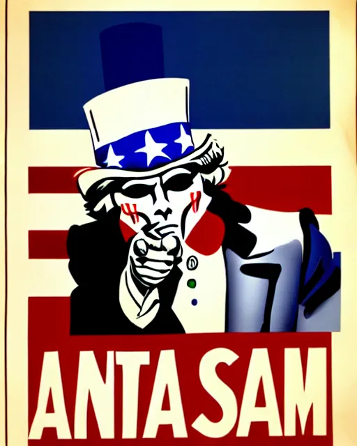 Image similar to anonymous as uncle sam propaganda poster in the year 1 9 8 7, ultra realistic concept art intricate detail