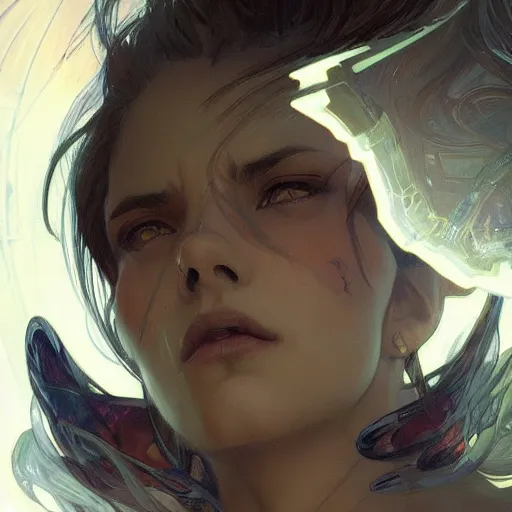 Image similar to digital character concept art by artgerm and greg rutkowski and alphonse mucha. closeup open female mouth, defiant, light effect, 8 k, hyper detailed, intricate, elegant, digital painting, artstation, smooth, sharp focus