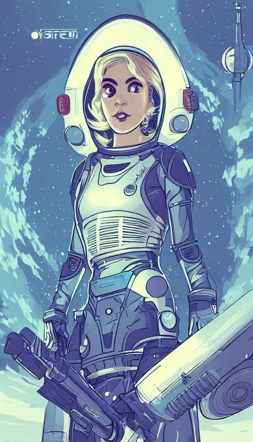 Prompt: Princess Rosalina in a scifi futuristic space suit by Ilya Kuvshinov, concept art background by Laurie Greasley, trending on artstation