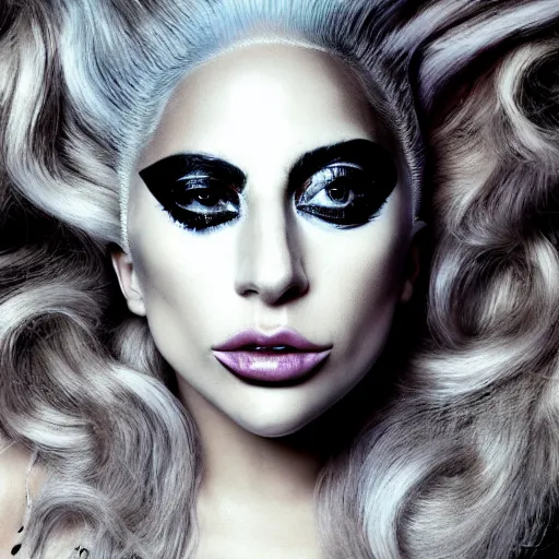 Prompt: award winning portrait of lady gaga, photo by mark mann, hyper detailed