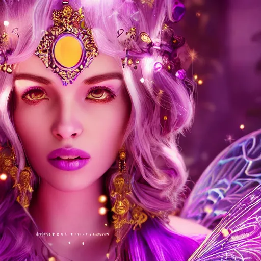 Image similar to portrait princess of amethyst, glowing, ornate and intricate purple jewelry, jaw dropping beauty, glowing background lighting, purple accent lighting, hyper detailed, fairy tale, 4 k octane render