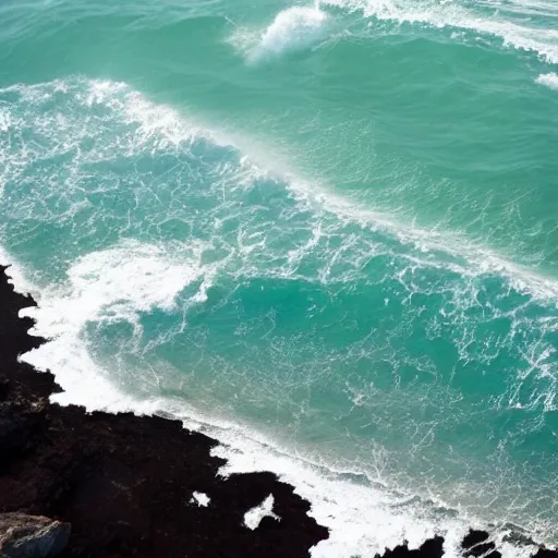 Prompt: ocean wave crashing and turning into butterflies on a beach made of iridescent diamonds