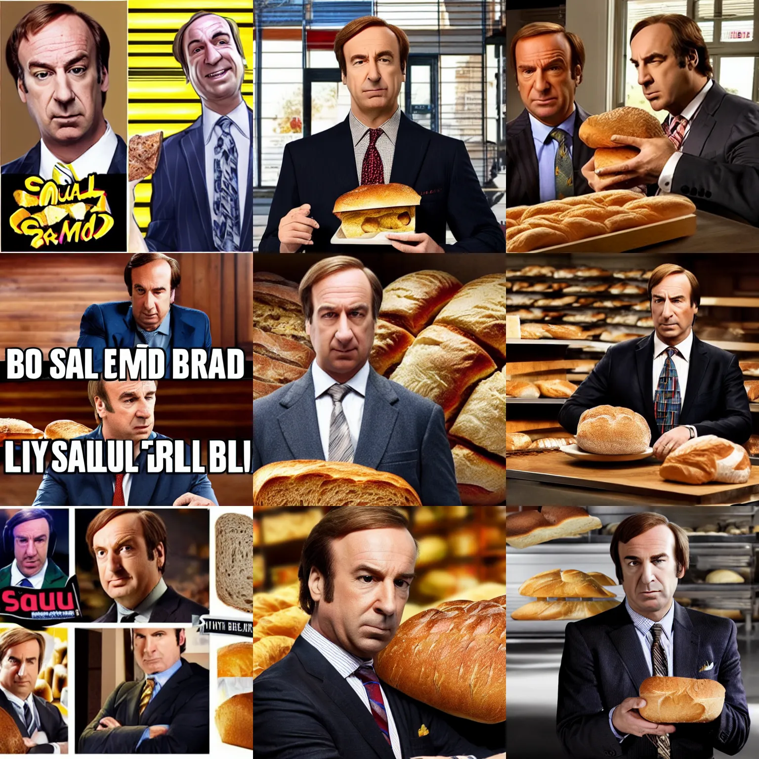 Prompt: saul goodman mix with bread pit