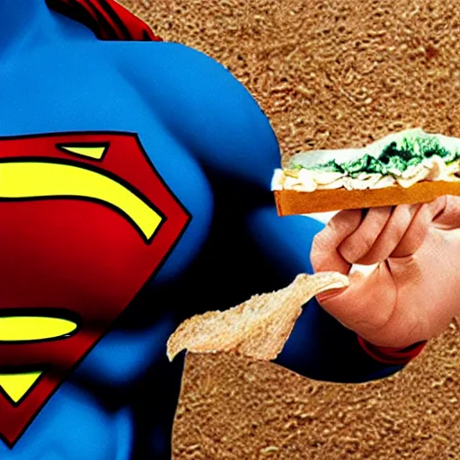 Prompt: Superman eating a sandwich flying over Florida, photorealistic