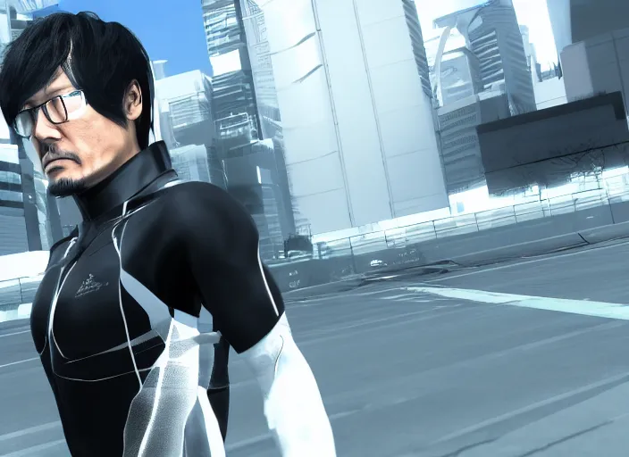 Prompt: hideo kojima's pt in the style of mirror's edge, screenshot